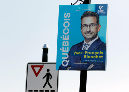 Saint-Augustin-de-Desmaures, Quebec, Canada - 08-16-2021: Election sign of Yves-FranÃ§ois...