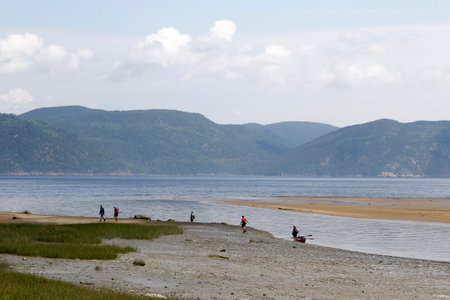 Landscape of the Saguenay Fjord in Quebecの写真素材