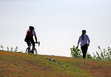 ride a bike on a cycle path