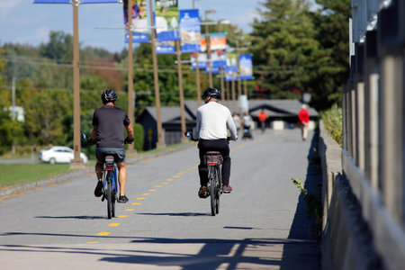 ride a bike on a cycle path