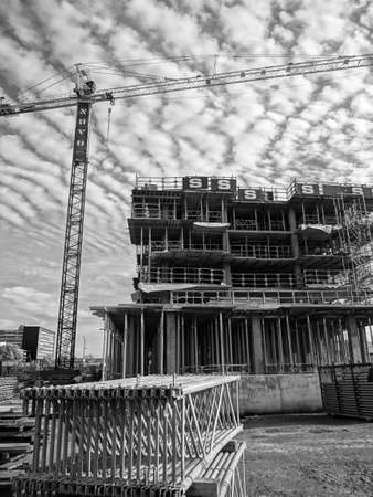 Quebec, Canada: A construction site with a craneのeditorial素材
