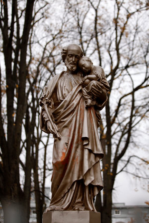Quebec, Canada: Saint-Joseph with the baby Jesusのeditorial素材