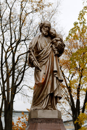 Quebec, Canada: Saint-Joseph with the baby Jesusのeditorial素材