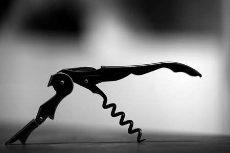 Close-up on a corkscrew for wineの写真素材