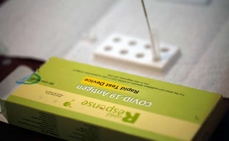 Rapid Test Device, Rapid Response Covid-19 Antigenのeditorial素材