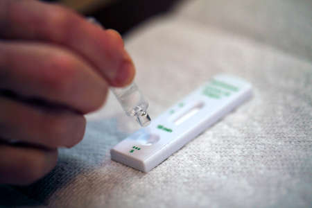 Rapid Test Device, Rapid Response Covid-19 Antigenのeditorial素材