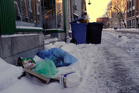 garbage day in winterのeditorial素材