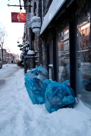 garbage day in winterのeditorial素材