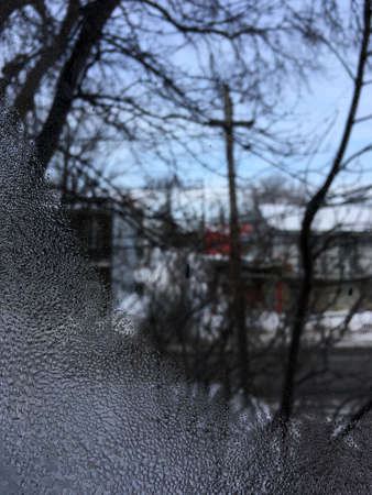 humidity on a windowの写真素材