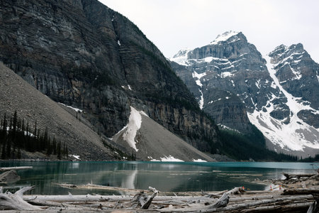 Moraine Lake in Banff National Park in the province of Alberta in Canadaのeditorial素材