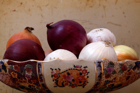 a variety of onionsの写真素材