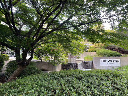 Hotel Westin Bayshore in Vancouver. Vancouver Harbor hotel.のeditorial素材