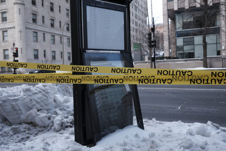 vandalized sign in the city of Montreal in Quebec