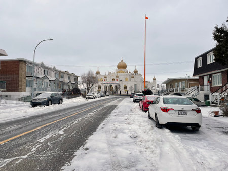 View of the Gurdwara Guru Nanak Darbar in Montreal, Quebecのeditorial素材