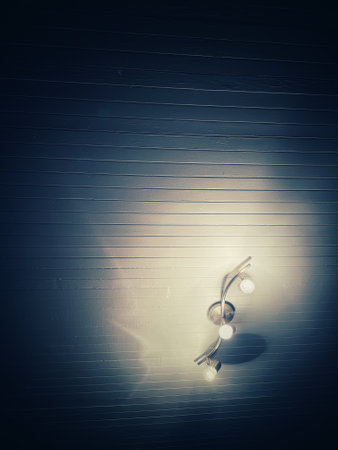 Lights on the wall. Tinted image. Toned.の写真素材