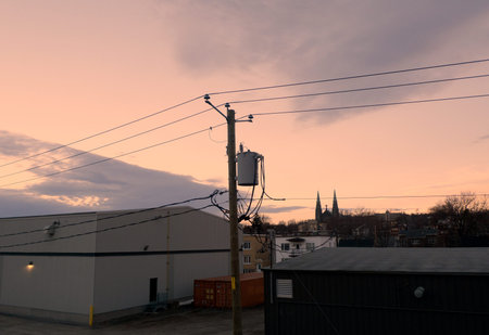 Sunset in the city of Quebec, Canada.