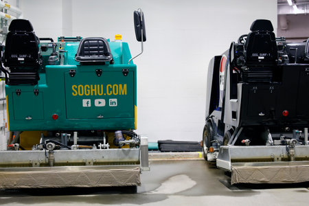 To resurface parked in an indoor ice rinkのeditorial素材