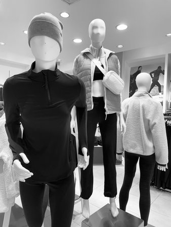 Shop mannequins in a fashion store, black and whiteのeditorial素材