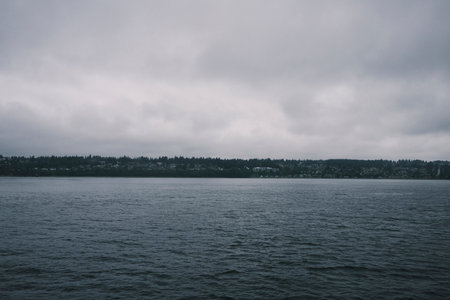 The ocean towards Vancouver Island on the Pacific coast of Canadaの写真素材
