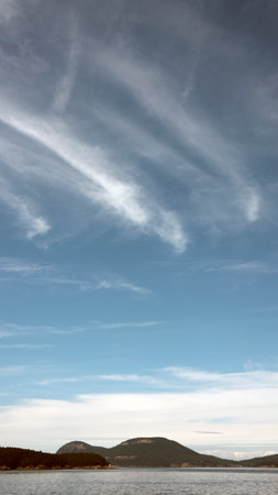 clouds in the blue sky over the sea, beautiful photo digital pictureの写真素材
