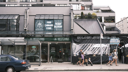 Vancouver street view. Westcanna BC Cannabis retail store.