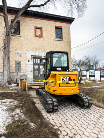 Demolition of a building in Quebec.