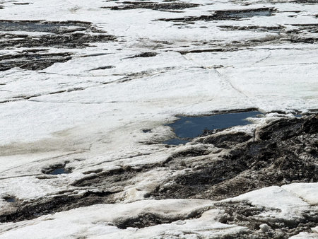 Ice on the river in winter. Quebec, Canada