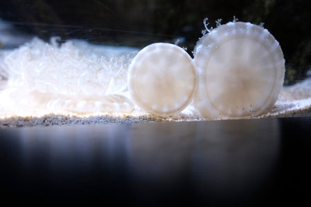 Jellyfish in the water.