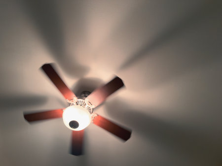 Ceiling fan close up. Selective focus.の写真素材