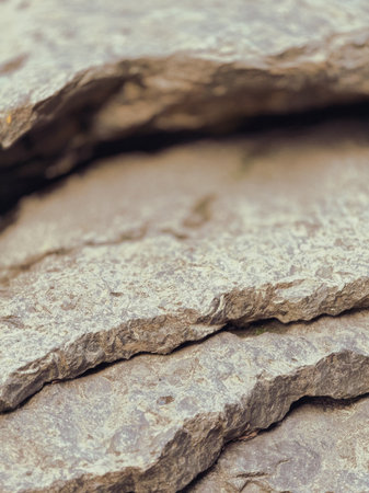 Close up of stone stairs at the top of the mountain. Petrology and petrography.の写真素材