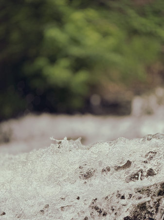 Waterfall in the forest in the summer.