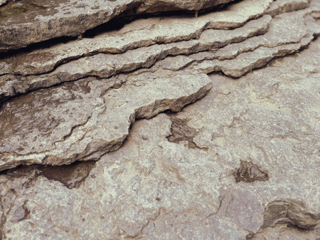 Close up of stone stairs at the top of the mountain. Petrology and petrography.の写真素材