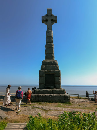 Quebec, Canada. Celtic Cross on the top of a hill in Grosse Isle, Quebec.