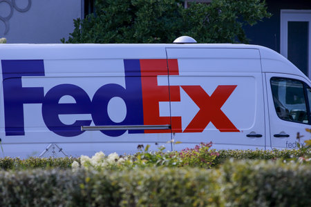 FEDEX delivery truck in Quebec.