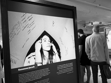 Detail of Antoine DÃ©silets' photo exhibition in Montreal.