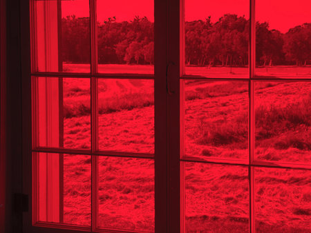 The red room of the lazaretto, protecting the sick from the light. Grosse-ÃŽle, Quebec.