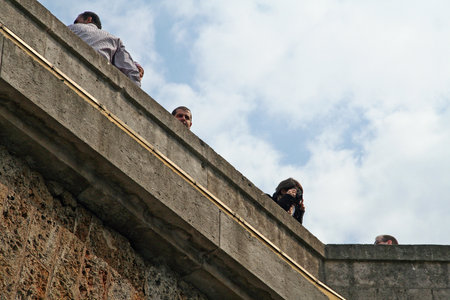Tourists on the Seine in Paris.のeditorial素材