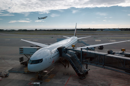 Barcelona, ââââSpain. An Air Canada plane at Barcelona airport.のeditorial素材