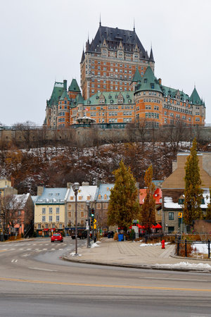 View of Chateau Frontenac in Quebec City, Canadaのeditorial素材