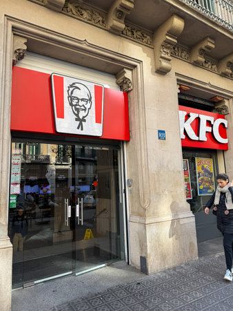 Barcelona, â€‹â€‹â€‹â€‹Spain. A KFC restaurant in Barcelona.