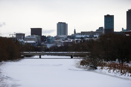 View of Quebec City in winterの写真素材