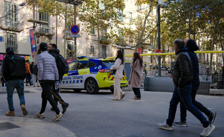 Police car in Barcelona, Spain.