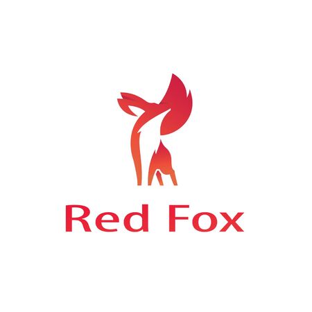 Red fox logo templateのイラスト素材