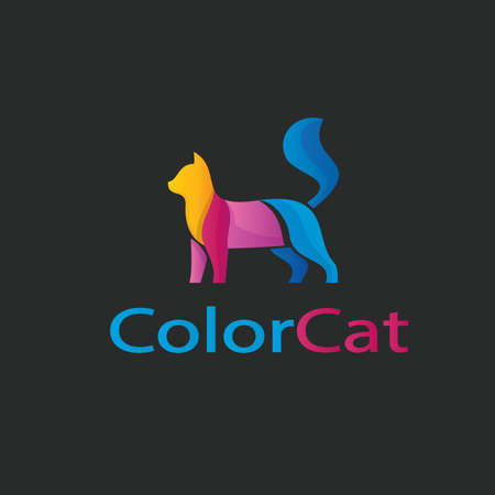 Color cat logo templateのイラスト素材