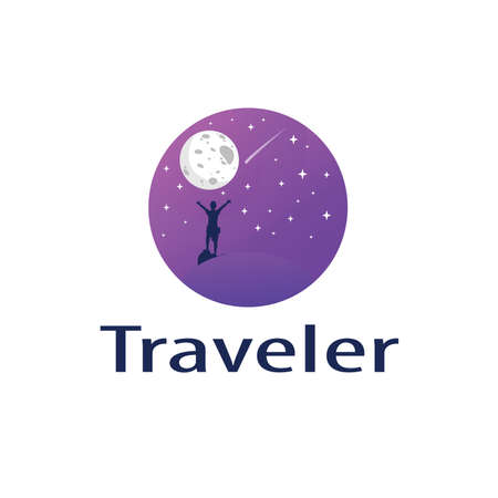Awesome logo with purple colorのイラスト素材