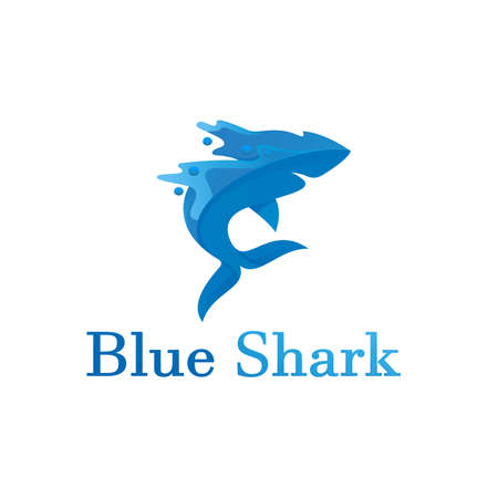 Blue shark logo designのイラスト素材