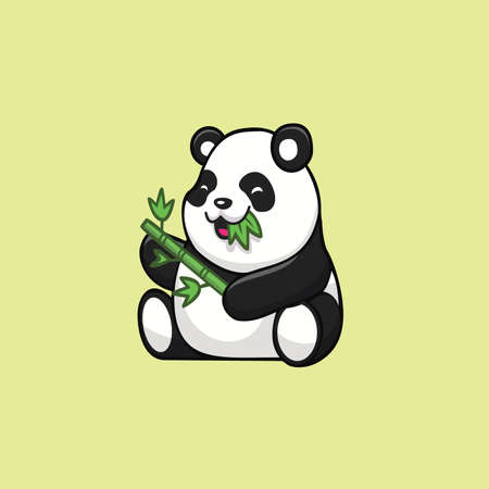 Cute panda logo templateのイラスト素材