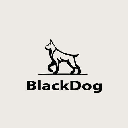 Black dog  designのイラスト素材