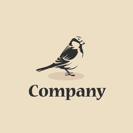 Animal logo with black sparrowのイラスト素材