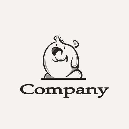 Animal logo with cute baby bearのイラスト素材